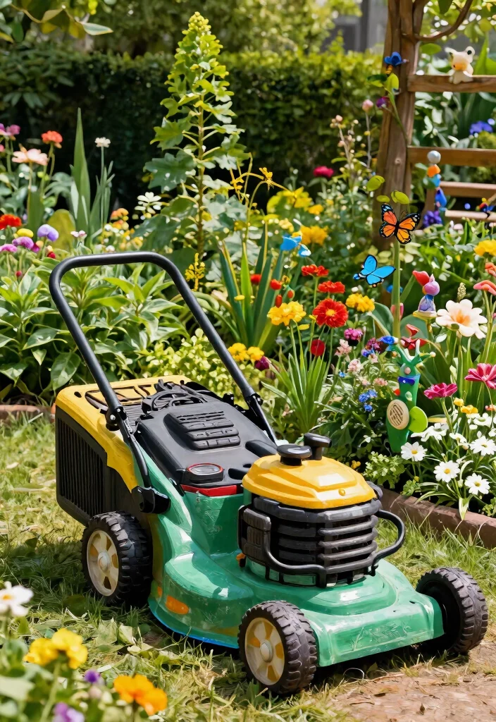 9 Unique Old Lawn Mower Ideas to Transform Your Garden 5. Lawn Mower Sculpture 0